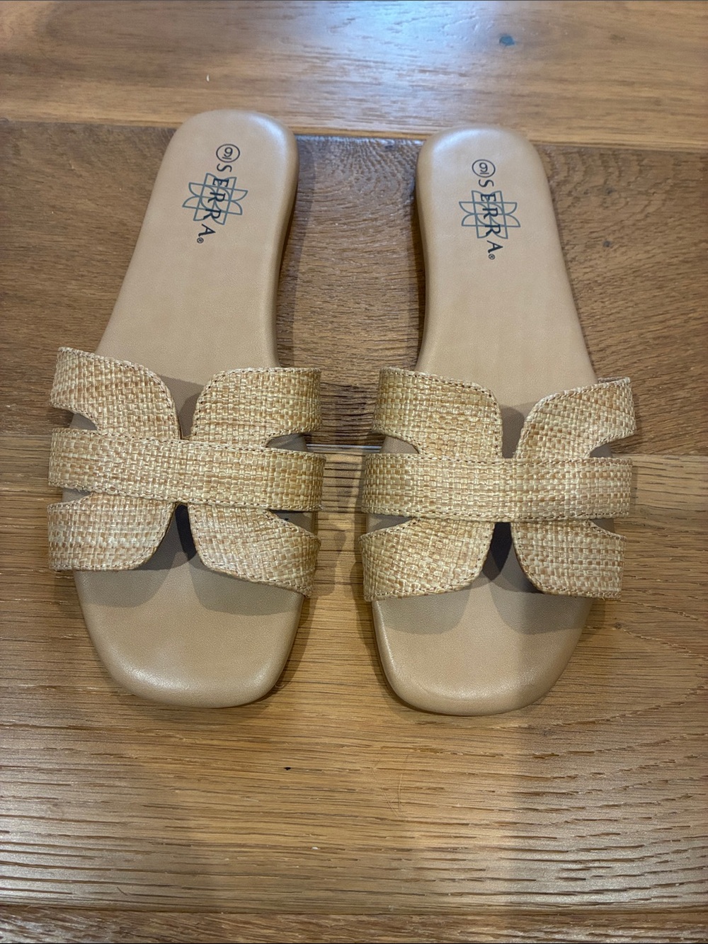 Serra Natural Woven Slide Sandals